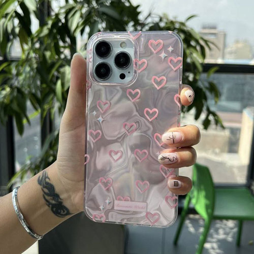 قاب موج صورتی قلبی